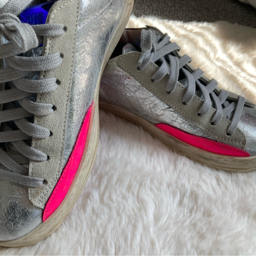 P448 Silver and Pink Women's Sneakers